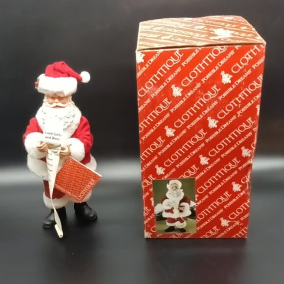 Clothtique Possible Dreams - 800566 “Makin’ the List” Santa Dept 56 Bobblehead - Picture 1 of 4